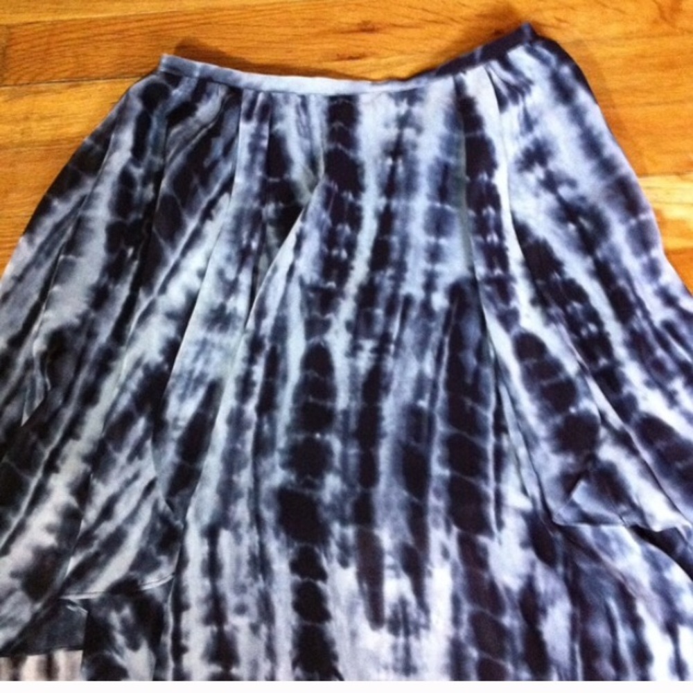 High low blue and white tie dye skirt